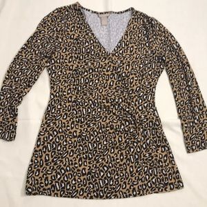BANANA REPUBLIC CHEETAH PRINT KNIT TOP S